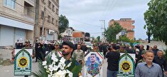 حضور پیشکسوتان انتظامی درتشییع پیکر پاک شهید مدافع وطن در شهرستان نوشهر